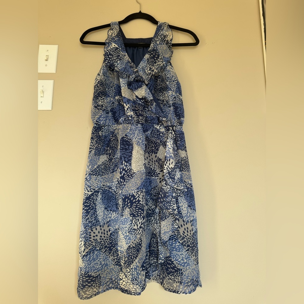 Banana Republic Blue and White Midi Dress